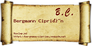 Bergmann Ciprián névjegykártya